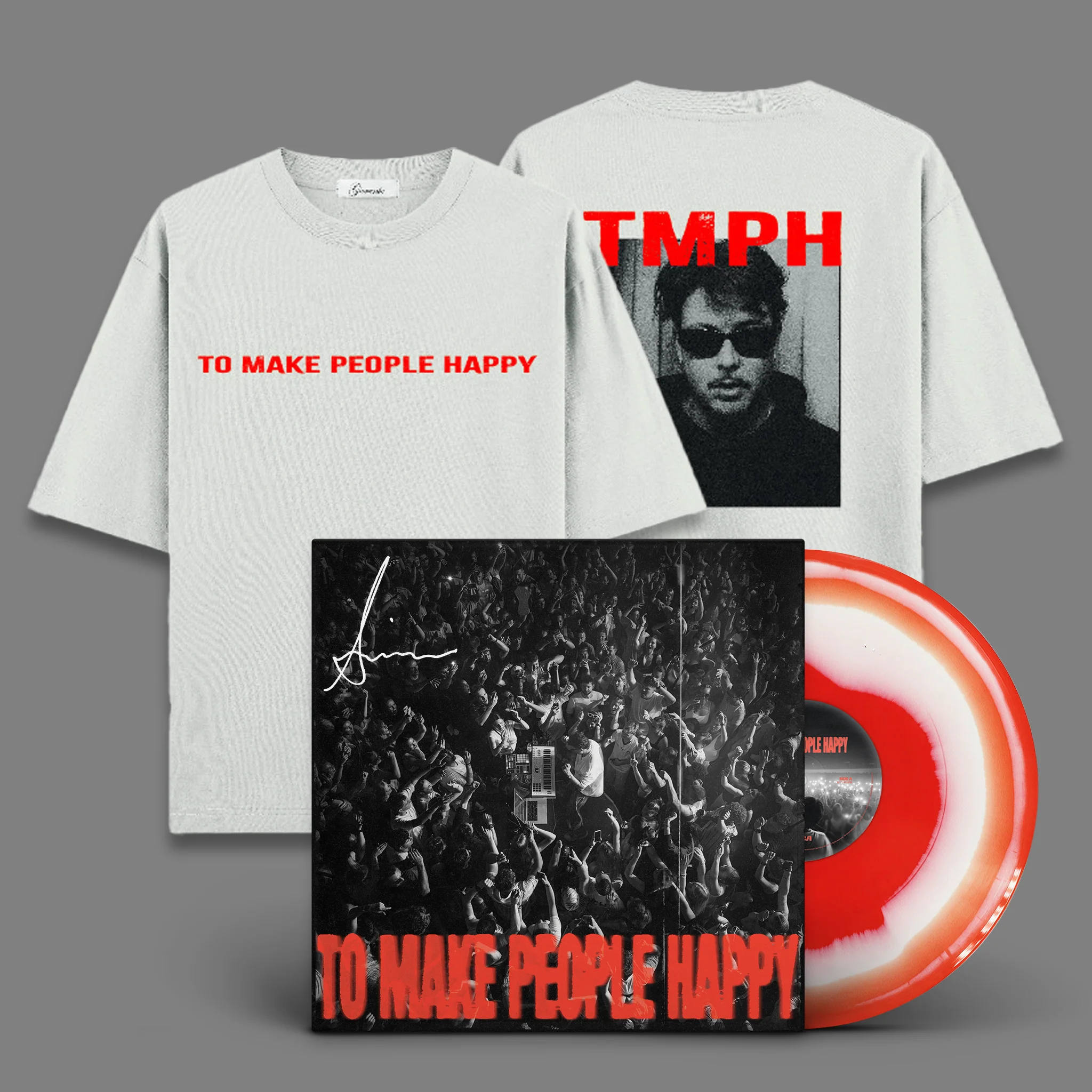TO MAKE PEOPLE HAPPY (Signed Vinyl + White Shirt) - Image 3
